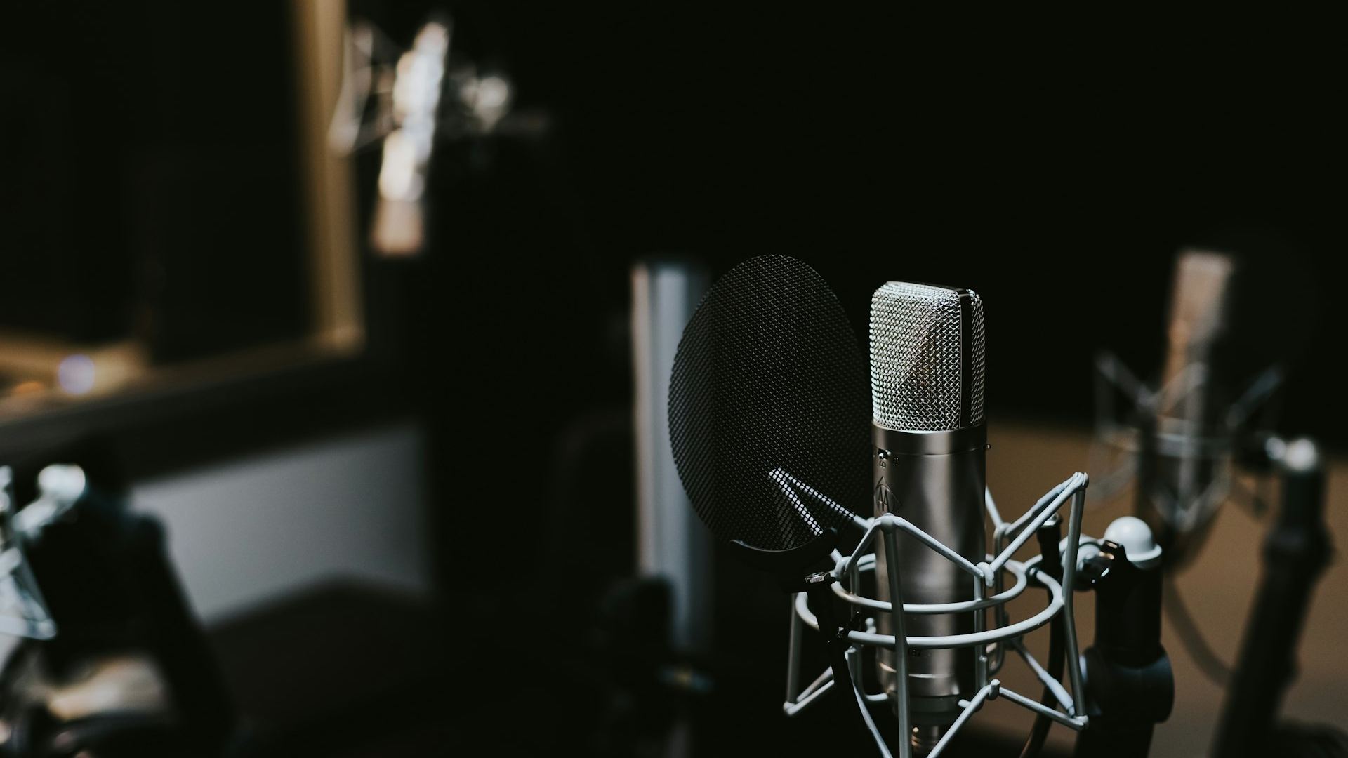 Microfono profesional de estudio de radio